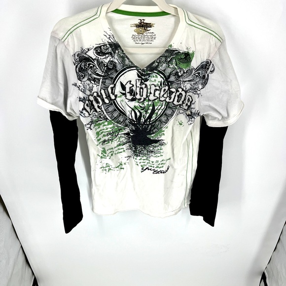 Epic Threads XL cotton layered long sleeve t shirt top v neck y2k embroidered - Picture 1 of 8